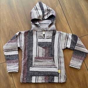 Molina, Striped Hooded Baja Sweater, kids small